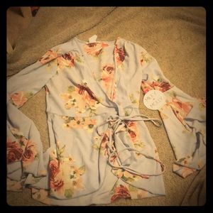 Floral wrap blouse